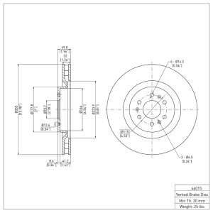 Cadillac CTS Brake Rotor (1) - Front - R1 Concepts - Plain - `04-`11